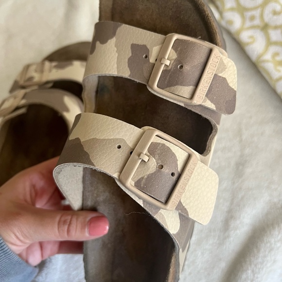 Birkenstock Arizona soft bed desert soil/ Taupe camouflage camo print size 7 - Picture 2 of 9